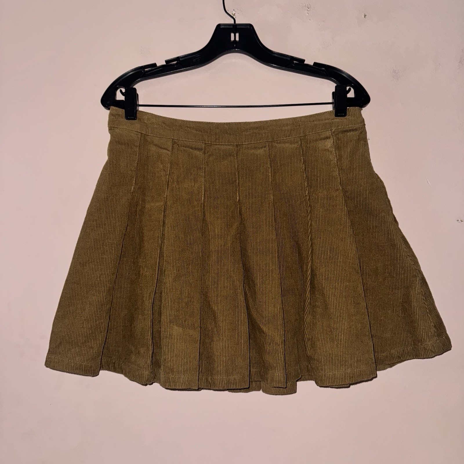 Indigo Rising Brown Pleated Corduroy Mini Skirt Size M