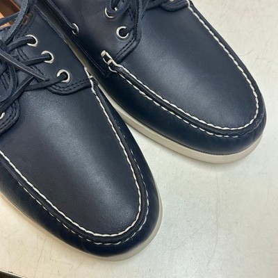 NWOT Quoddy Men\'s Head Boat Shoe Moccasin Navy Blue Handsewn Maine USA 12 D NWOT Quoddy Men main image 4