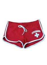 Girls Kids Officially Licensed Lifeguard Hi-Cut Short Red and White Soft Cotton