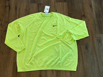 NWT Nike Women's 2XL Tour Golf Sweater XXL Light Yellow Crew DR5338-736 NEW $110