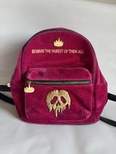 Disney Villains Backpack Snow White Poison Apple Evil Queen Hot Pink Velvet Bag