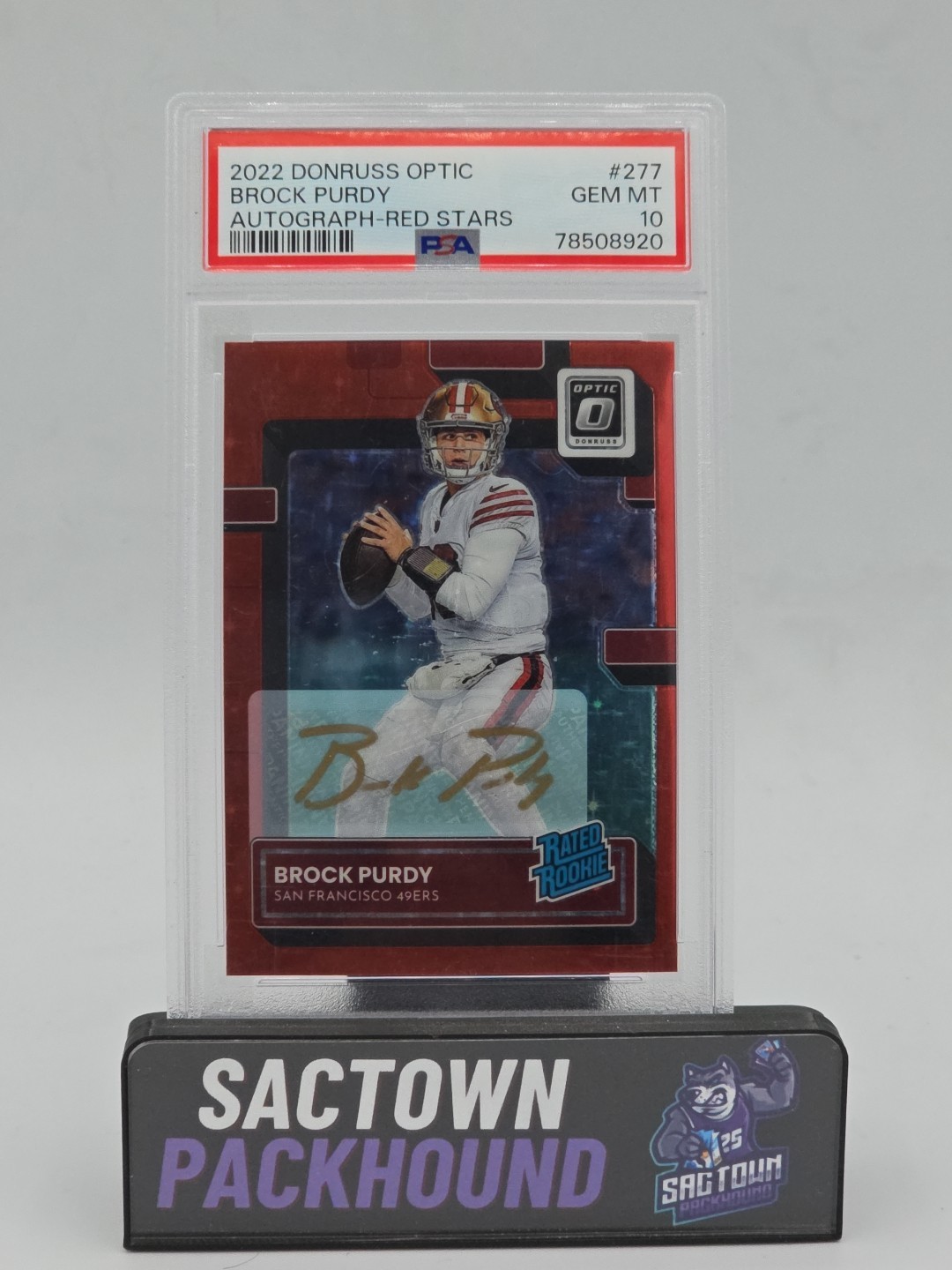 2022 Donruss Optic Brock Purdy Red Stars Rookie Auto 1/11 PSA 10 Very Rare