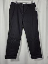 NWT Talbots Relaxed Chino Black Stretch Relaxed Ankle Pants Women's 10 80