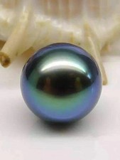 Charming10-11mm Natural South Sea Genuine Black Blue Round Loose Pearl Undrilled