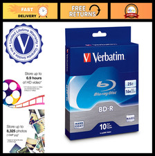 25GB Blu-ray Recordable Discs 16X Speed - 10 Pack Spindle - High Capacity Media