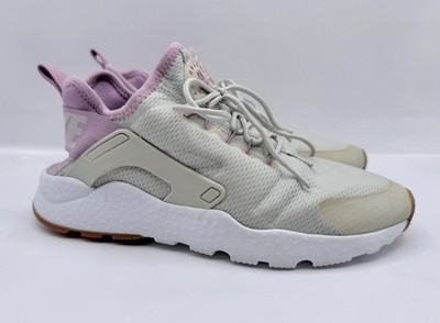 Nike Air Huarache Run Ultra Shoes Womens Size 9, White Pink Running Sneakers