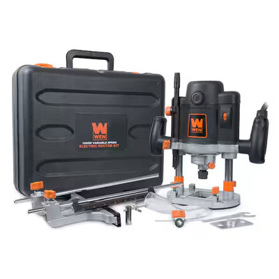 15 Amp Variable Speed Plunge Wood Working Corded Router Kit with Carrying Case