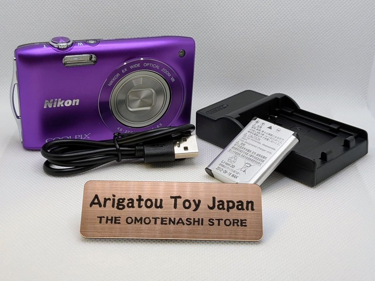 Nikon Coolpix S3300 Purple Compact Digital Camera Tested Working
