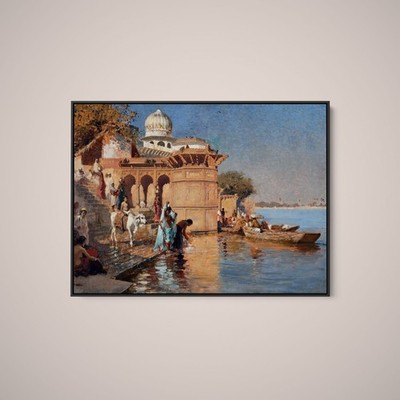 Edwin Lord Weeks - Along the Ghats, Mathura - Art Print on Paper or Canvas