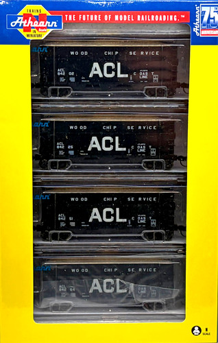 N ATHEARN 2769 40' TOLVA PARA ASTILLAS DE MADERA CON CARGA PAQUETE DE 4 ATLANTIC COAST LINE ACL | Condition: New