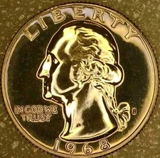 💥 RARE 1968-S CAM PROOF WASHINGTON QUARTER DDO DDR & RPM -004 (CONECA) VARIETY 