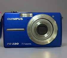 Olympus FE FE-220   7.1 MP Digital Camera - Blue.   Not Tested.  Needs Battery