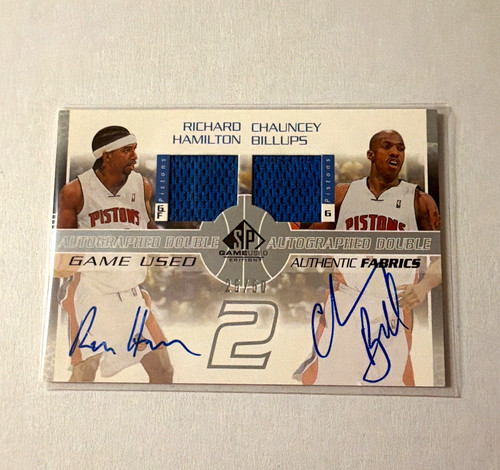 Upper Deck 2003 SP Game Used Authentic Fabrics Dual Auto Jersey RH-CB-A Pistons