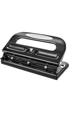 Amazon Basics 2/3 Hole Punch, Semi-Adjustable, 30 Sheet hole, Black