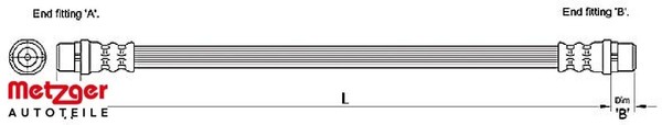 Metzger 4110254 Bremsschlauch Vorderachse Vorne FüR Audi-image