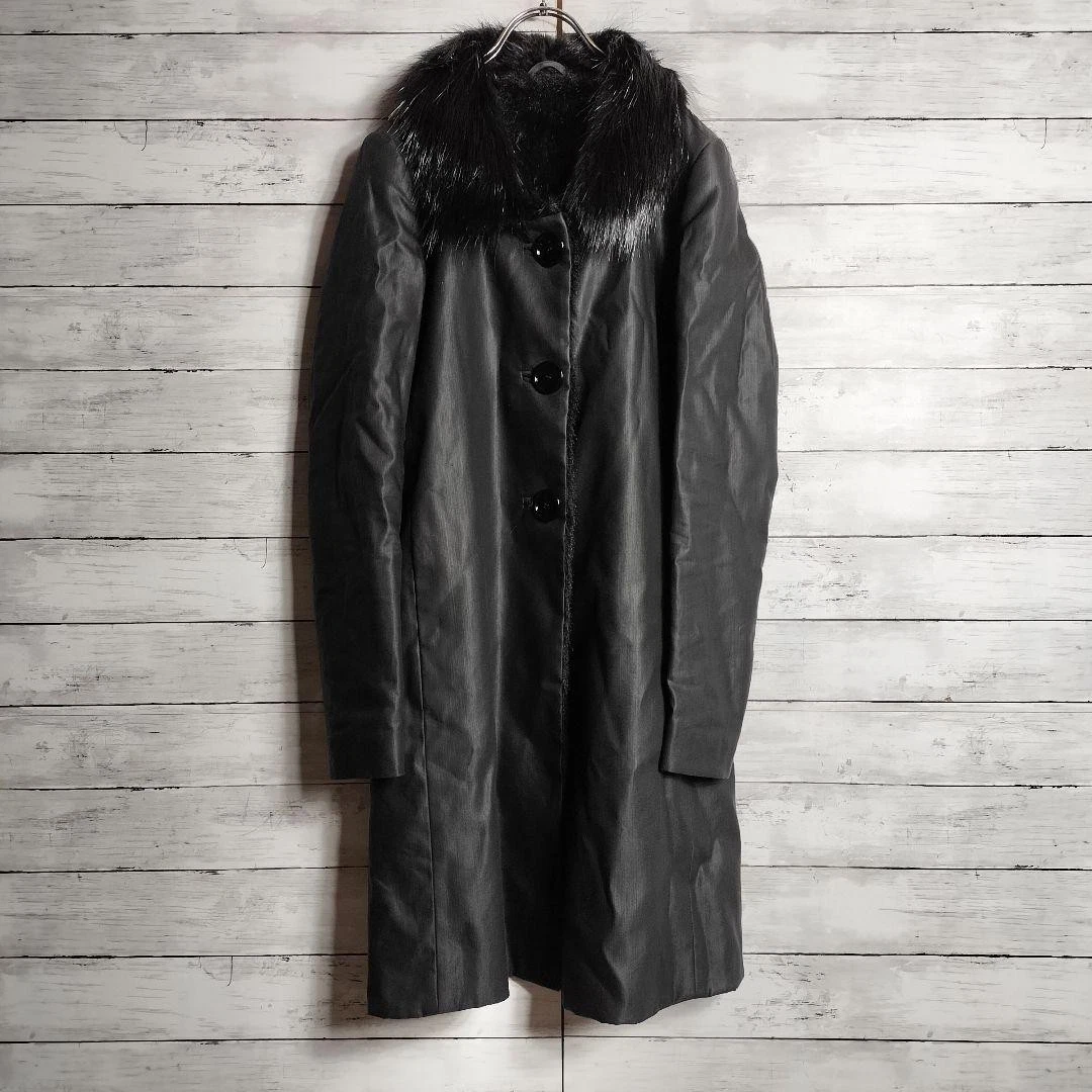 Cappotto lungo in pelliccia intera Grade Prada Finest Nutria nero