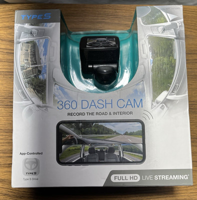 TYPE S 360 Degree Smart Dash Cam Camera HD Live Video Streaming