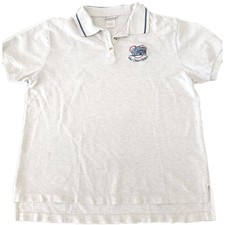 Vintage Walt Disney World Polo Shirt XL Beige Embroidered Mickey Theme USA Made