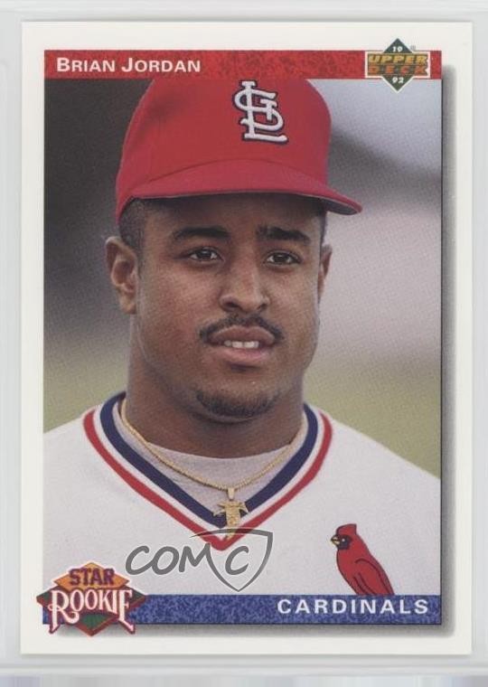 1992 Upper Deck Star Factory Set Gold Hologram Brian Jordan #3 Rookie RC h6c