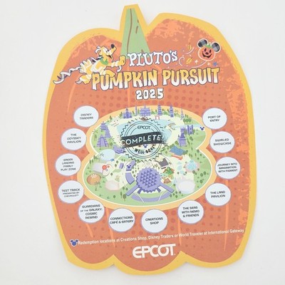 2025 Disney Park Halloween EPCOT Pluto s Pumpkin Pursuit Scavenger Hunt Stickers