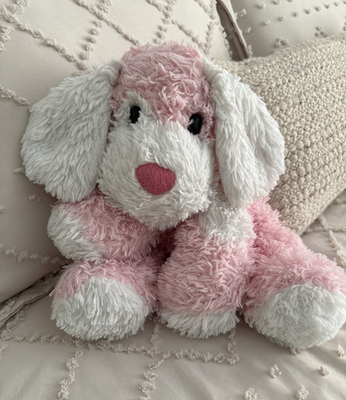 Toys R Us 20” Pink White Shaggy Puppy Dog Plush Floppy Stuffed