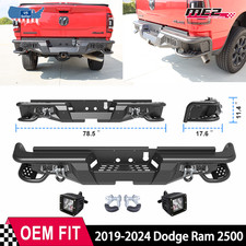 2019-2024 Steel Rear Bumper For Dodge Ram 2500 Powder-coated Led Lightsd-rings