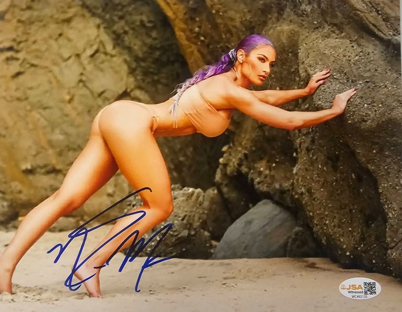 Eva Marie Signed 8x10 Autograph Photo WWE RAW Smackdown JSA COA Cert METALLIC
