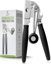 Commercial Can Opener, Manual Heavy Duty Hand Crank, Large Large, Black 