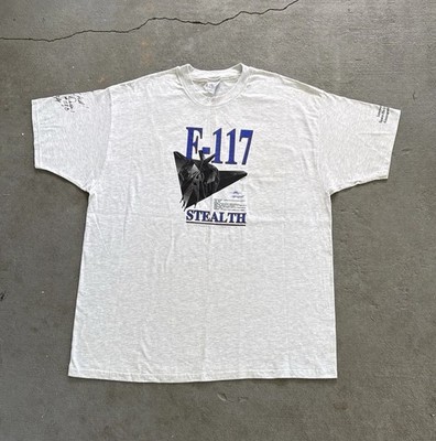 Vintage 90s 1997 F-117 Stealth Fighter Plane Graphic T Shirt Size XXL
