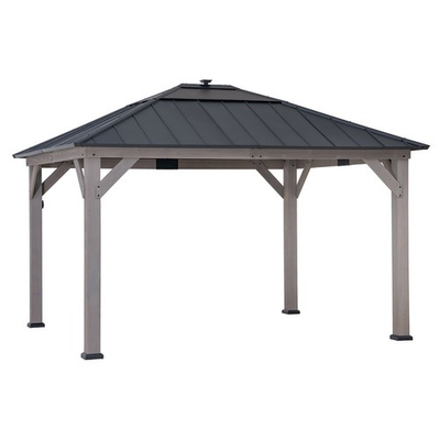 #ad #ad 11 ft. x 13 ft. Grayden Cedar Framed Gazebo Black Steel Polycarbonate Hip Roof $1198.50