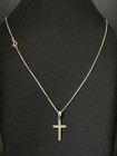 14K Solid Yellow Gold Cross Pendant & Necklace Set - Real 585 Gold Chain — photo 1