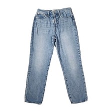 Madewell The Perfect Vintage Jeans High Rise Straight Leg Light Wash Ankle Sz 27