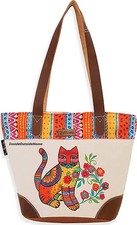 Laurel Burch Maya Cat Tote Bag MEDIUM/LARGE About 14x5.5x10" NEW Our LAST ONE