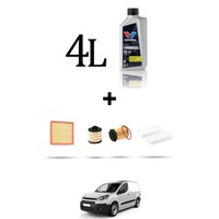 Hoffcar Wartungskit 4 Filter Und 4L ÖL FüR Citroen Berlingo Ii 1.6 Bluehdi 73K