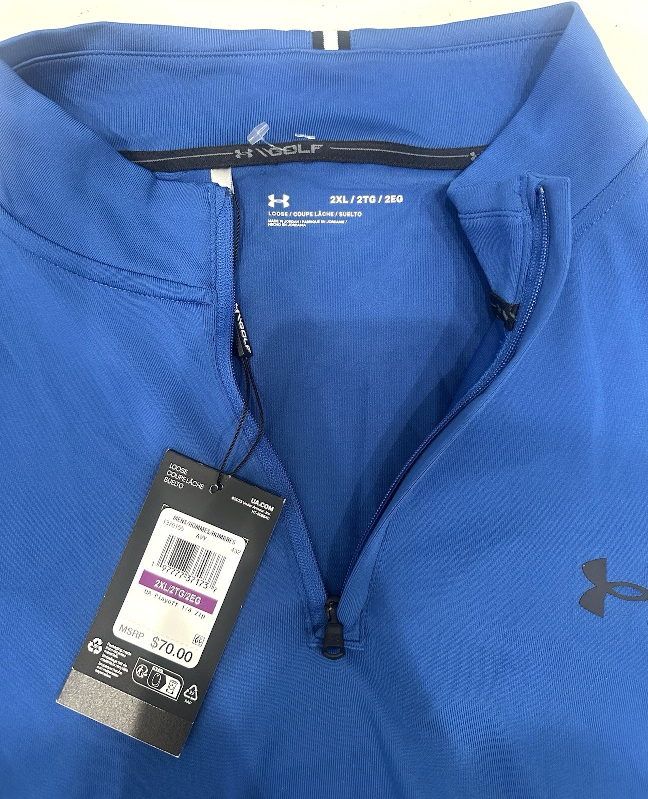 Under Armour Men’s Long Sleeve Playoff 1/4 Zip Top Golf Blue 2XL NWT thumbnail 4