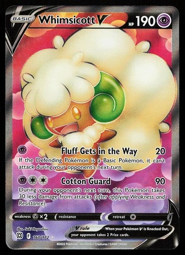 Whimsicott V 160/172 Ultra Rare Brilliant Stars Pokemon Card