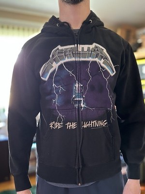 Metallica Ride The Lightning 2000s Y2K Zip Up Hoodie Size Mens Med