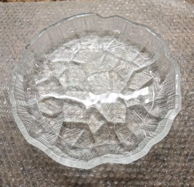 Hoya Crystal Japan 'Iceberg' Round Bowl, 11'' dia. x 1.5'' deep c.1980's