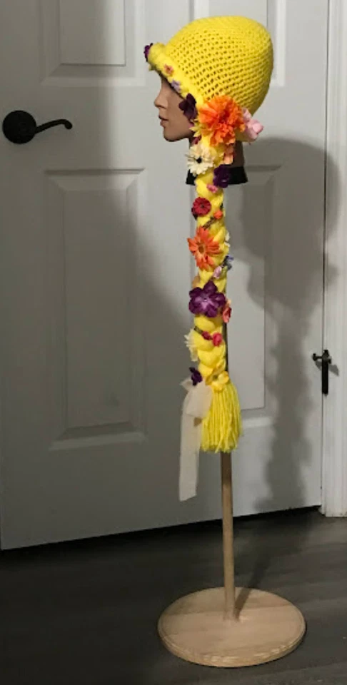 Rapunzel - Arte de cabeza portátil enredado, Peluca de princesa enredada Rapunzel, quimioterapia suave Foto 4 de 4