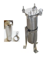 TECHTONGDA 4 Bag Filter Housing 1" NPT Inlet & Outlet 304 SS 120 Psi