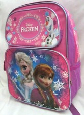FROZEN OLAF,ELSA, ANNA 16" PINK BACKPACK WITH TWO MAIN COMPARTMENTS SIDE POCKETS