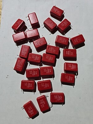 25 x NOS WIMA MKS radiale Folien-Kondensatoren 0,47uF/400V 470nF (E33#D)
