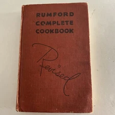Rumford Complete Cook Book, Vintage Hardcover Cookbook 1939 Revised Edition