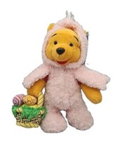 Vintage DISNEY Winnie the Pooh 9" Bunny Costume 2003 Basket Plush Beanbag Easter