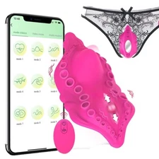 Wearable Panty Vibrating Dildo Anal Clit Massager Vibrator Women App Sex Toys US