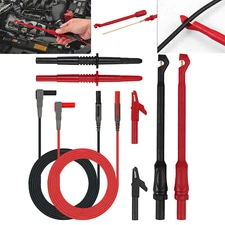 8X Automotive Test Lead Kit Power Probe Wire-Piercing Clip Puncture Wire Break