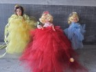 Vintage 1970s Plastic Dime Store Girl Doll Lot Fashion Lace Frilly 8" Grannycore