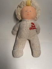 Eden My First Christmas Baby Doll White Terry Holly Bonnet Plush Hearts Vintage