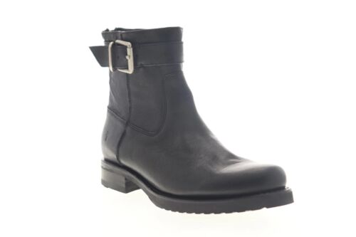 Frye Womens Black Leather Veronica Strap Zip Moto Ankle Boots Size 6M - Afbeelding 1 van 10