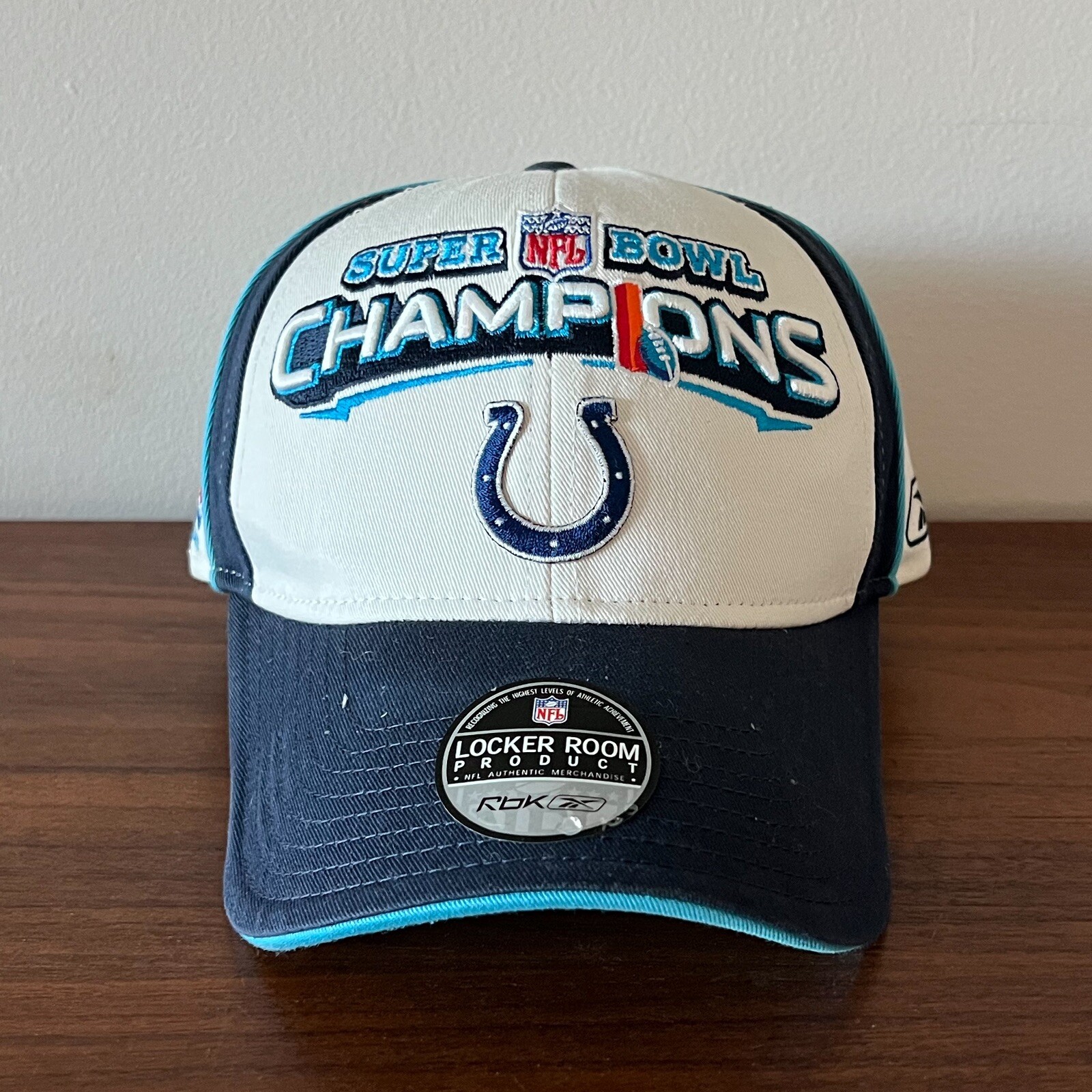 Official Indianapolis Colts Super Bowl Strapback Hat by Reebok NFL On Field Apparel
